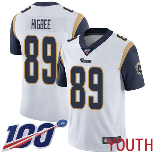 Los Angeles Rams Limited White Youth Tyler Higbee Road Jersey NFL Football #89 100th Season Vapor Untouchable->youth nfl jersey->Youth Jersey